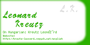 leonard kreutz business card